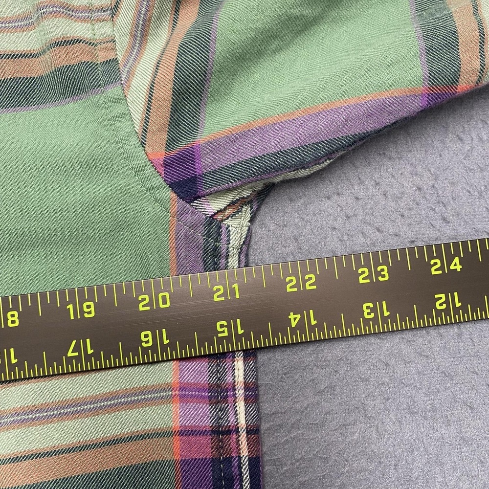 Lauren Ralph Lauren Shirt Womens Medium Green Plaid Button Up Long Sleeve Cotton - Picture 7 of 9